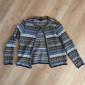 Atmosphere Nordic Fair Isle Knit Cardigan Medium Boho